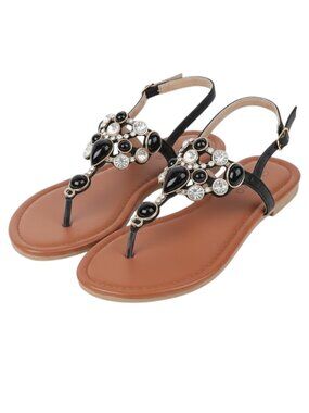 Top Moda Wholesale Gemstone T-Strap Sandals – 3 Pair Bundles